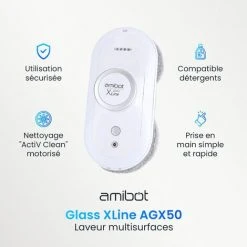 Robot Laveur De Vitres Multisurfaces AMIBOT Glass XLine AGX50 - White -Aspirateur et sac Soldes 11631599 3