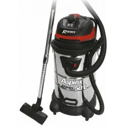 RIBIMEX Aspirateur Bidon 50 Litres Aspirix50 1200w Inox Avec Prise Machine Outil