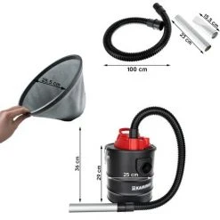 KAMINER Aspirateur/souffleur Vide Cendres Cheminée Poêle 1200W Avec Accessoires -Aspirateur et sac Soldes 2006050 4