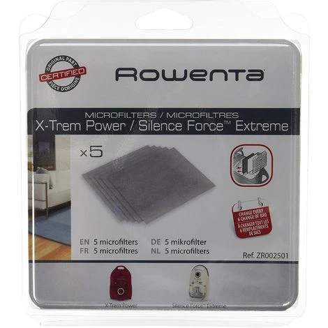 Lot De 5 Micro-filtres Pour Aspirateurs XTrem Power & Silence Force Rowenta 1 Lot De 5 Micro-filtres Pour Aspirateurs XTrem Power & Silence Force Rowenta