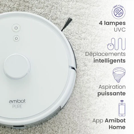 Robot Aspirateur Et Laveur AMIBOT Pure Laser Avec Cartographie Laser - White 5 Robot Aspirateur Et Laveur AMIBOT Pure Laser Avec Cartographie Laser - White – Image 5