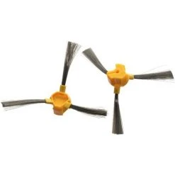 Vhbw 2x Brosse Latérale Compatible Avec Ecovacs Deebot D83, D66, D68, D54, D56, D58, D77, D79 Robot Aspirateur - Lot De Brosses, Noir / Jaune