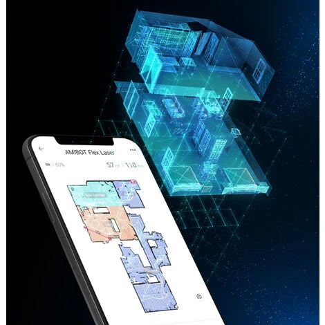 Robot Aspirateur Et Laveur AMIBOT Flex Laser - Black 4 Robot Aspirateur Et Laveur AMIBOT Flex Laser - Black – Image 4