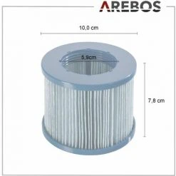 AREBOS Filtre De Piscine | 6X Cartouches De Filtre Spa Hot Tubs | Filtre Antimicrobien | Bleu -Aspirateur et sac Soldes 32697582 4