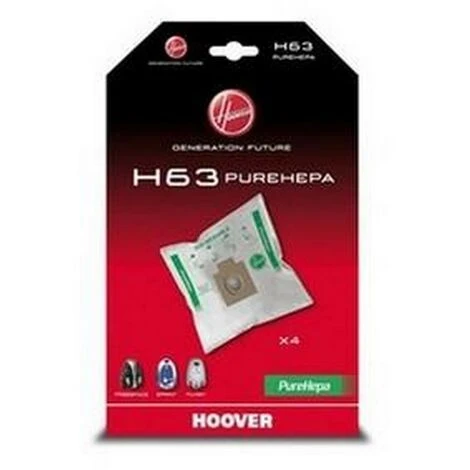 H63 Boite De 4 Sacs Pure Hepa (36620-52203) (35600536, 09200245) Aspirateur HOOVER 1 H63 Boite De 4 Sacs Pure Hepa (36620-52203) (35600536, 09200245) Aspirateur HOOVER