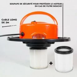 RONDY Aspirateur à Cendres 1200W 20L - 2 Filtres HEPA Fournis - Aspiration Cendres Et Poussières Pour Résidus Jusqu'à 60° -Aspirateur et sac Soldes 36598205 3