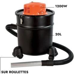 RONDY Aspirateur à Cendres 1200W 20L - 2 Filtres HEPA Fournis - Aspiration Cendres Et Poussières Pour Résidus Jusqu'à 60° -Aspirateur et sac Soldes 36598205 5