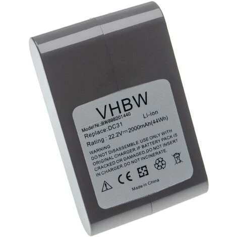 Vhbw Batterie Compatible Avec Dyson DC45 Animal Pro, DC56, DC57 Aspirateur, Robot électroménager - Type B (2000mAh, 22,2V, Gris) 1 Vhbw Batterie Compatible Avec Dyson DC45 Animal Pro, DC56, DC57 Aspirateur, Robot électroménager - Type B (2000mAh, 22,2V, Gris)