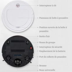 XUNDD Aspirateur Robot Nettoyeur Et Laveur, Batterie 1500 MAh -Aspirateur et sac Soldes 37103711 4
