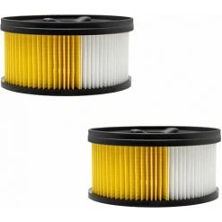 FIXEDBYU Cartouche Filtrante 2x Filtre Plissé Convenant Au Kärcher WD 4000 - 5900 Cartouche Filtrante Ronde Filtre à Lamelles Pour Aspirateur Sec Et Humide