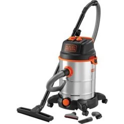 BLACK & DECKER Aspirateur Solides Et Liquides Black+Decker BXVC30XTDE Puissance Absorbée 1600 W, Capacité Cuve 30 L