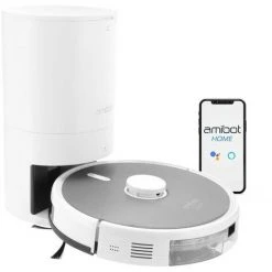 Robot Aspirateur Et Laveur AMIBOT Spirit Premium Station De Vidage Automatique - Silver