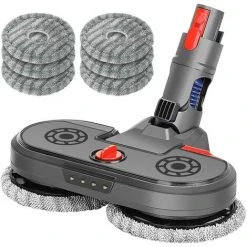 DKSFJKL Tête De Balai Electrique Pour Dyson V15 V11 V10 V8 V7 Avec Réservoir D'eau Intégré, LED Lumière, Vadrouille Lavable