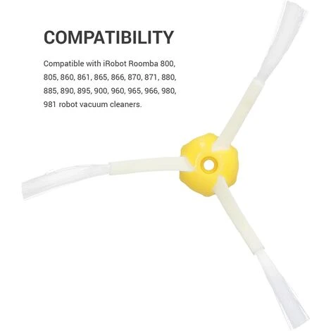 DEVENIRRICHE Kit D'accessoires Compatible Avec IRobot Roomba 800/900 - Lot De 3X Brosse Latérale Pour Aspirateur Robot - Accessoire De Nettoyage Kit De Remplacement 2 DEVENIRRICHE Kit D'accessoires Compatible Avec IRobot Roomba 800/900 - Lot De 3X Brosse Latérale Pour Aspirateur Robot - Accessoire De Nettoyage Kit De Remplacement – Image 2