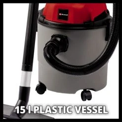 Einhell Aspirateur Eaux Et Poussières TC-VC 1815 (1250 W, Cuve 15L, Livré Avec Accessoires) -Aspirateur et sac Soldes 48015215 3