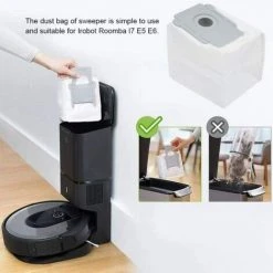 Sacs Jetables Sacs À Poussière De Rechange Pour Aspirateur IRobot Roomba I7 I7+ / I7 Plus E5 E6 E7 S9 S9+ Robot Base Autonettoyante, Kit D'accessoires De Sacs D'élimination De La Saleté 16*13.5*13cm Fontainebleau 8Pcs -Aspirateur et sac Soldes 48410035 4