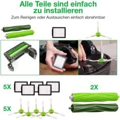 READCLY Pièces De Rechange Pour IRobot 4624878 Brosses En Caoutchouc Brosses Latérales Filtre Pour Aspirateurs Roomba Série I Et E I7 I7 Plus E5 E6 E7 Kit IRobot Pour Aspirateur Robot Brosses Et Accessoire Roomba -Aspirateur et sac Soldes 48782903 4