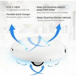 LANGRAY Robot D'élimination Des Acariens Instrument D'élimination Des Acariens Du Pilote Automatique UV Nettoyant Acariens De Lit Robot De Stérilisation Ultraviolet Pour Matelas Oreillers Tissu -Aspirateur et sac Soldes 51634489 3