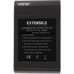 EXTENSILO Batterie Compatible Avec Dyson DC45 Animalpro, DC56, DC57 Aspirateur, Robot électroménager - Type A (2500mAh, 22,2V, Li-ion)