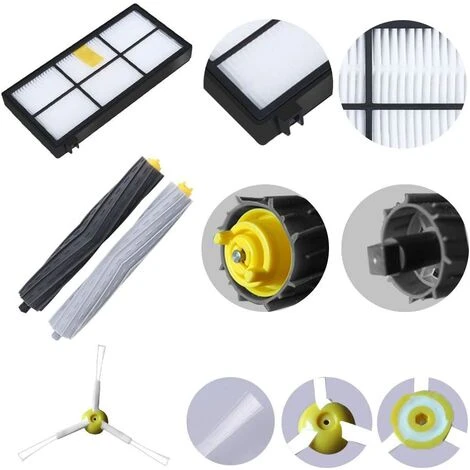 CADEAUX Kit Pièces Accessoires Compatible Avec Roomba Serie 800 805 850 860 865 866 870 871 880 886 890 891 895 896 900 960 965 966 980 Filtres Et Brosses Pour Aspirateur Robot De, 24in1 3 CADEAUX Kit Pièces Accessoires Compatible Avec Roomba Serie 800 805 850 860 865 866 870 871 880 886 890 891 895 896 900 960 965 966 980 Filtres Et Brosses Pour Aspirateur Robot De, 24in1 – Image 3