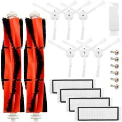 STOMO Accessoires Pour Le Robot Aspirateur Xiaomi Mi - 6 Brosses Latérales, 4 Filtres HEPA, 2 Brosse Principale, 6 Vis,1 Outils De Nettoyages, Kit De 19 Pièces De Rechange Mijia Roborock S50 S51 Robock2