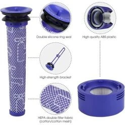 STOMO Filtre Pour Dyson V7 Et V8,Reehi Iltres De Rechange Aspirateur Pour Dyson,Absolute Et Animal, 3 Post-filtres HEPA Et 3 Pré-filtres Pour Dyson V7 Et V8 -Aspirateur et sac Soldes 57002792 4