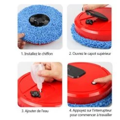 LRISHOM 3-In-1 Robot Nettoyeur Wet & Dry Recurage Humidifying Nettoyage Automatique De Charge Usb, Blanc - Blanc 9 LRISHOM 3-In-1 Robot Nettoyeur Wet & Dry Recurage Humidifying Nettoyage Automatique De Charge Usb, Blanc - Blanc -Aspirateur et sac Soldes 57112209 5