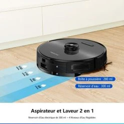 PROSCENIC M8 - Aspirateur Robot Laveur - Aspiration Forte 3000Pa - Cartographie Et Navigation Laser - Débit D'Eau Réglable -Aspirateur et sac Soldes 57593646 5