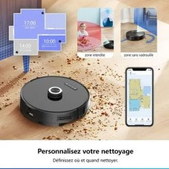PROSCENIC M8 PRO Aspirateur Robot 2 En 1 Avec Collecteur Automatique De Poussières - Aspiration Et Lavage 3000 Pa - Navigation Laser -Aspirateur et sac Soldes 57593648 3