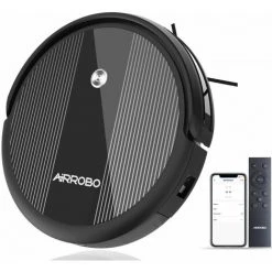 AIRROBO Aspirateur Robot Spécial Poils D'Animaux 2600Pa, 140min D'Autonomie, Recharge Automatique, Collecteur 510ml, Contrôle Avec App/Alexa/WiFi, Pour Sols, Tapis, Silencieux 65dB