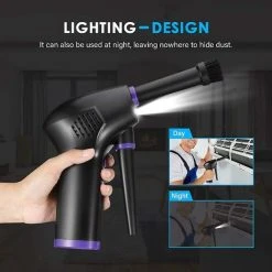 Ensoleillé Aspirateurs à Air Comprimé Pour Ordinateurs, Lasogi Usb Air Duster Pour Le Nettoyage, Mini Aspirateur Rechargeable 15000mah, Aspirateur Clavier W -Aspirateur et sac Soldes 58080759 3