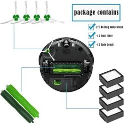 EINEMGELD Pièces De Rechange Brosses Pour IRobot Roomba I, E, & J Séries E3 E5 E6 E7 I7 I7+/i7 Plus J7 I6 I8 I3 I3+ I4 Plus 3150, Kit D'accessoires Filtres Brosses Latérales Brosses En Caoutchouc -Aspirateur et sac Soldes 59433926 3