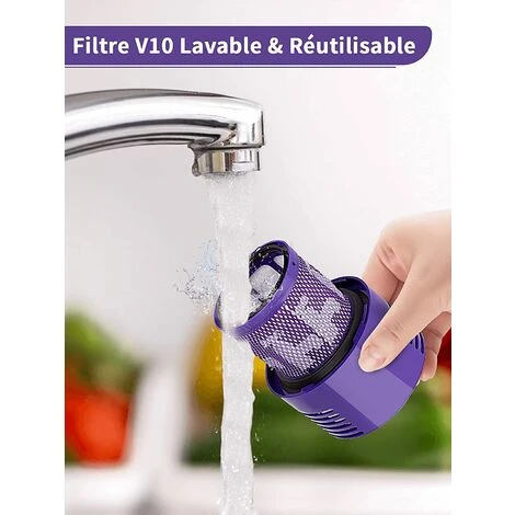 EINEMGELD Filtre De Rechange Pour Dyson V10 SV12 Cyclone Aspirateurs Pièce De Rechange Pour Filtre à Vide Lavable Compatible Avec Dyson V10 Aspirateur Sans Fil Cyclone Animal Absolute Total Aspirateur 2Pack 4 EINEMGELD Filtre De Rechange Pour Dyson V10 SV12 Cyclone Aspirateurs Pièce De Rechange Pour Filtre à Vide Lavable Compatible Avec Dyson V10 Aspirateur Sans Fil Cyclone Animal Absolute Total Aspirateur 2Pack – Image 4