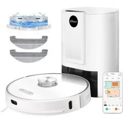 ULTENIC T10 - Aspirateur Robot Laveur Connecté 3 En 1 - Station De Vidage - Navigation LDS Intelligente - 3000 Pa - Détection Tapis