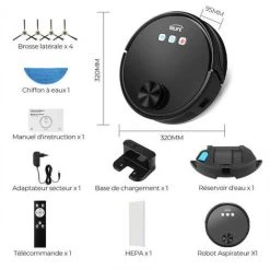 INLIFE Aspirateur Robot Et Laveur 2 En 1 MT-1200A Aspirateur Navigation Laser 3000Pa Electroménager Fonctionne Avec WiFi/App/Alexa/Google Détection Des Tapis -Aspirateur et sac Soldes 60100021 5