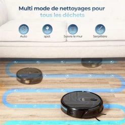 INLIFE Aspirateur Robot Et Laveur 2 En 1 MT-720A Electroménager 3000Pa Aspiration 600ml Capacité Fonctionne Avec WiFi/App/Alexa/Google Idéal Pour Poils D'Animaux -Aspirateur et sac Soldes 60100024 4