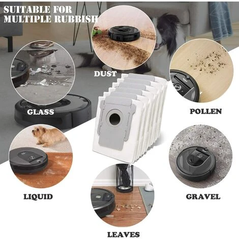 MEZHENG 10 Pcs Sac Irobot Roomba I7, Sacs À Poussière De Rechange Pour Aspirateur IRobot Roomba I7 I7+ / I7 Plus E5 E6 E7 S9 S9+ 5 MEZHENG 10 Pcs Sac Irobot Roomba I7, Sacs À Poussière De Rechange Pour Aspirateur IRobot Roomba I7 I7+ / I7 Plus E5 E6 E7 S9 S9+ – Image 5