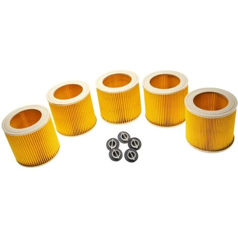 Vhbw Lot De 5x Filtres à Cartouche Compatible Avec Kärcher NT 27/1 ME Professional, NT 27/1 Aspirateur à Sec Ou Humide - Filtre Plissé, Jaune 2 Vhbw Lot De 5x Filtres à Cartouche Compatible Avec Kärcher NT 27/1 ME Professional, NT 27/1 Aspirateur à Sec Ou Humide - Filtre Plissé, Jaune – Image 2