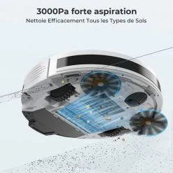 Aspirateur Robot , Laresar Robot Aspirateur Laveur De Sol 3000Pa 3 En 1 Avec Station D'auto-vidage,Balaye,Aspirateur Et Lave,200min D'Autonomie,Contrôle Avec Alexa/APP/Télécommande,pour Poils D'animaux -Aspirateur et sac Soldes 63689793 3