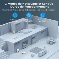 Aspirateur Robot , Laresar Robot Aspirateur Laveur De Sol 3000Pa 3 En 1 Avec Station D'auto-vidage,Balaye,Aspirateur Et Lave,200min D'Autonomie,Contrôle Avec Alexa/APP/Télécommande,pour Poils D'animaux -Aspirateur et sac Soldes 63689793 4