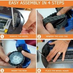 ARC-EN-CIéL PNEUS Roues Pour IROBOT ROOMBA Séries 500, 600, 700, 800 Et 900 (Pack 2 Unités) Antidérapant, Adhérence Exceptionnelle Et Montage Facile Arcenciél -Aspirateur et sac Soldes 64128093 4