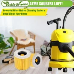 CESIèCLEFOU Lot De 2 Filtres à Cartouche Pour Kärcher WD3 PremiumFiltre WD3 - Filtre De Rechange Pour Aspirateur Kärcher Lefou -Aspirateur et sac Soldes 64903253 5