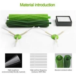 OSQI Kit D'accessoires De Réapprovisionnement Pour Aspirateur Robotique IRobot Roomba I7 I7+/i7 Plus E5 E6 E7, 2 Filtres Haute Efficacité + 3 Brosses De Balayage Des Bords + 1 Pièce De Rechange Pour Brosses En Caoutchouc Multi-surfaces -Aspirateur et sac Soldes 65503035 3