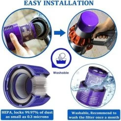OSQI Lot De 2 Filtres De Rechange Lavables Pour Aspirateurs Dyson V10 Filtre De Rechange Dyson Pour La Série V10 SV12 8 OSQI Lot De 2 Filtres De Rechange Lavables Pour Aspirateurs Dyson V10 Filtre De Rechange Dyson Pour La Série V10 SV12 -Aspirateur et sac Soldes 65506227 4