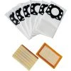JUNJUN 2X Filtre Et 8X Sac Pour Karcher Wd4 Wd5 P 2.863-006.0 Wd5P Wd6 Premuim Wd6 P Mv4 Mv5 Mv6 2.863-005.0 Sac Aspirateur Sac Accessoires
