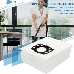 10 Pcs Sac Aspirateur Kärcher WD4 WD5 WD6 WD4 Premium WD5 Premium Sac Kärcher MV4, MV5 Et MV6 Sacs Filtrants De Poussière Adélala -Aspirateur et sac Soldes 66386133 3