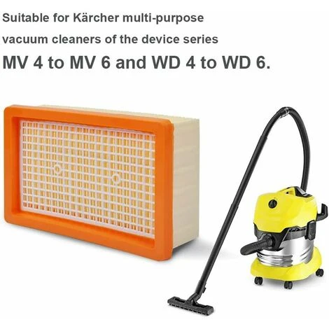 QERSTA Lot De 2 Filtres Plissés Plats Compatibles Avec Les Aspirateurs Multi-Usages Kärcher Mv4 / Mv5 / Mv6 / Wd4 / Wd5 / Wd6. 3 QERSTA Lot De 2 Filtres Plissés Plats Compatibles Avec Les Aspirateurs Multi-Usages Kärcher Mv4 / Mv5 / Mv6 / Wd4 / Wd5 / Wd6. – Image 3